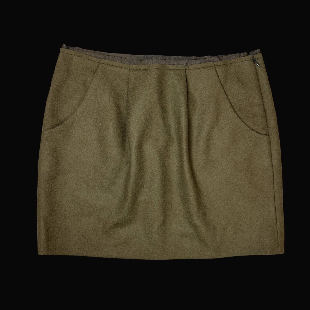 J.Crew Olive Green Wool Blend Mini Skirt with Pockets Style 28260 Size 2
